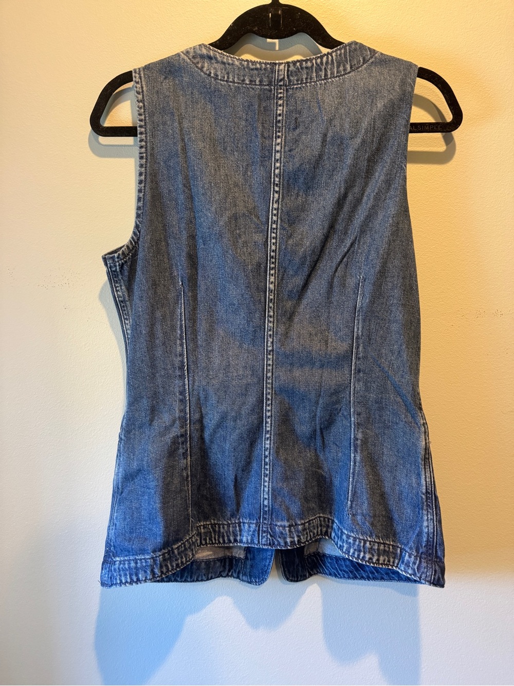 GAP Sleeveless Denim Button-Front Vest - Blue - Picture 3 of 5
